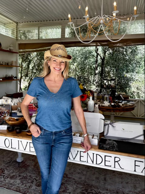 Jennifer Woods welcomes guests for olive oil and vinegar tastings at Oil + Lavender in Los Olivos