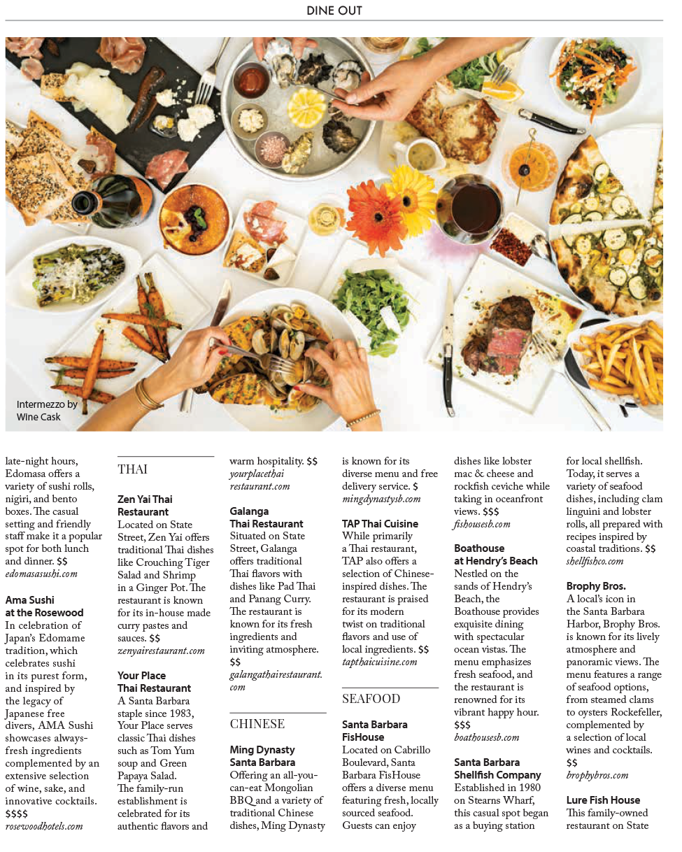 Food + Home Dining Guide Santa Barbara Summer 2025